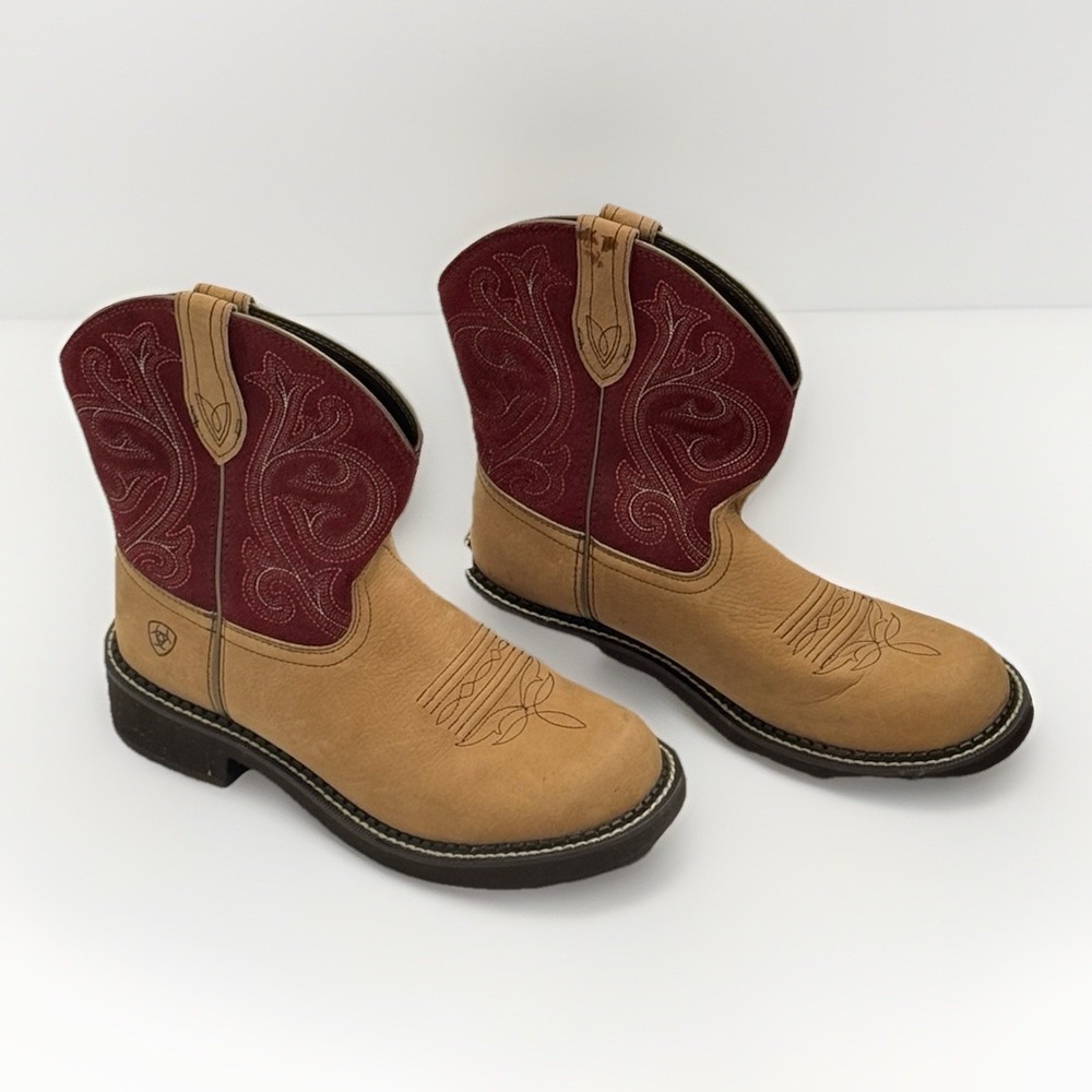 Ariat Boots Women's 10B Fatbaby Western Style 10026116 Burgundy Red Round Toe - Picture 5 of 10